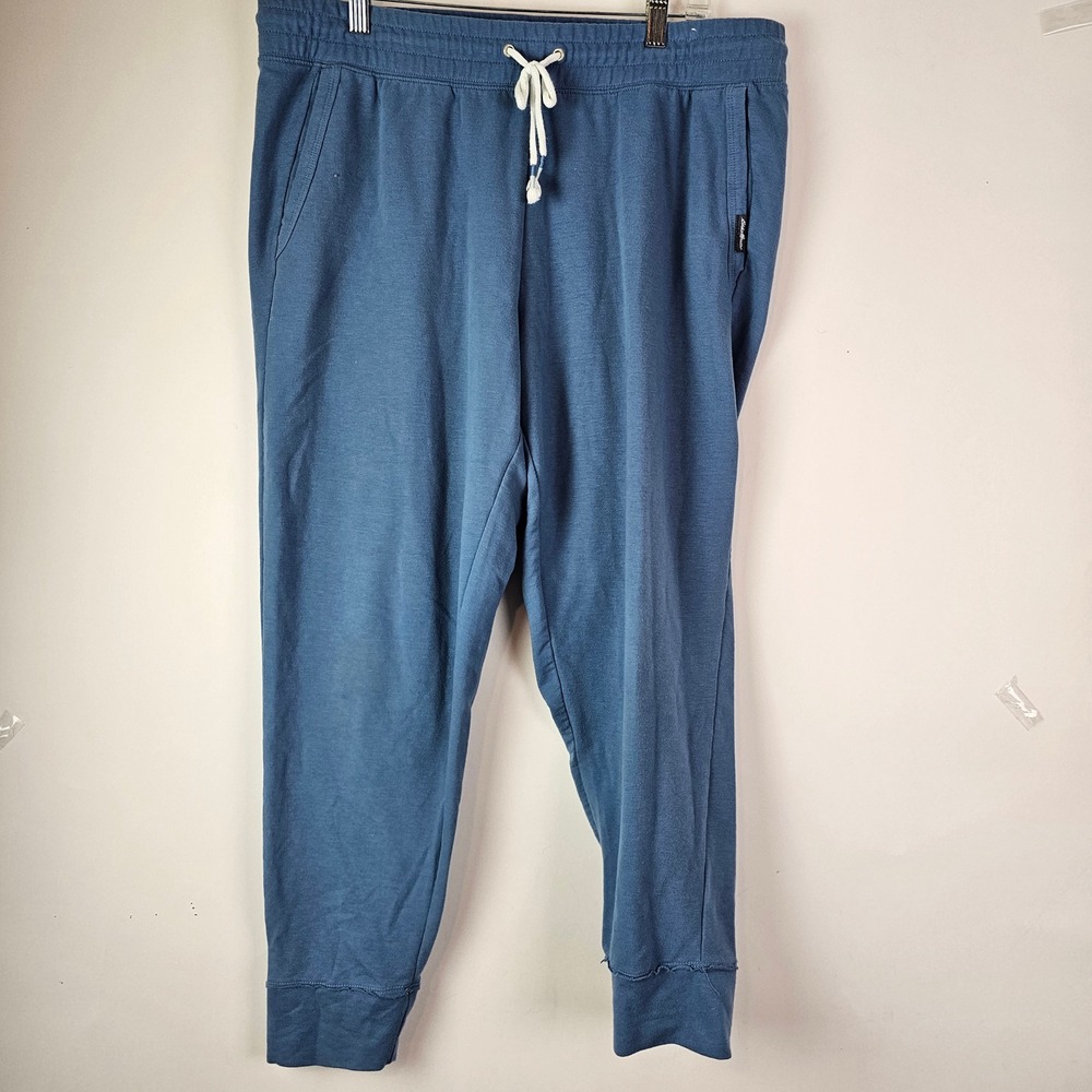 Eddie Bauer Blue Jogger Pants Womens Large Drawstring Elastic Waist Pockets